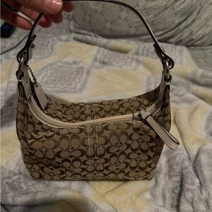 mini tan/brown coach bag